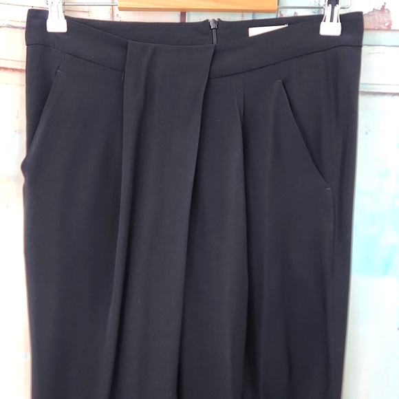 A.L.C. Black Viscose Cross Front Pants - Picture 2 of 8